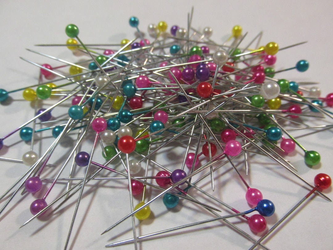 Pearl Head Sewing Pins, Straight Pins, Steel Pins, 1.25 1.5 1.75 Pins