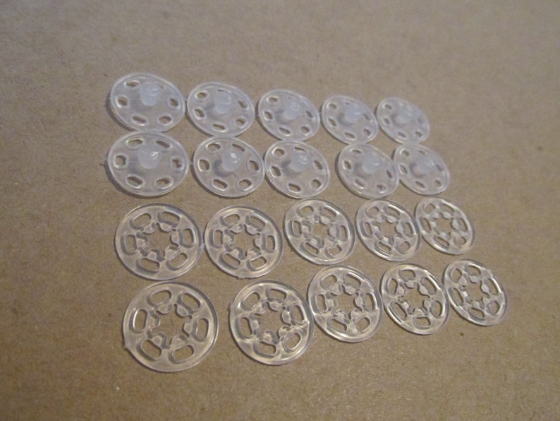 Plastic Snap Fasteners Clear Black or White 10 Sets NEW Etsy