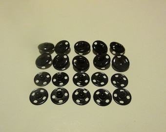 Snap Fasteners 10 sets NEW 8.5MM 10MM 12MM, 8 sets 6MM 7MM 8MM 16MM 19MM 21MM 25MM Metal SEW ON Snaps Black, Silver, Bronze, Pewter