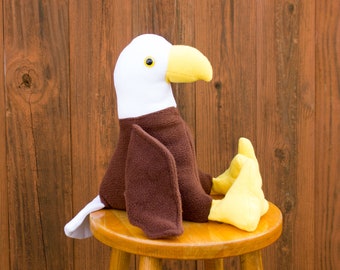 Stuffed Bald Eagle Fleece Eagle American Eagle Brown Eagle TWO sizes!