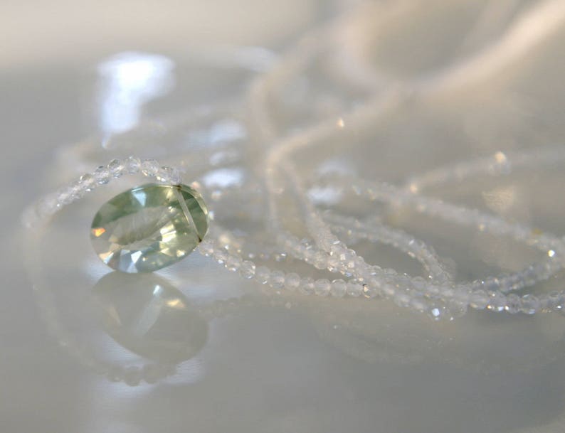 Topaz necklace with green amethyst oval faceted pendant topaz necklace with green amethyst oval faceted