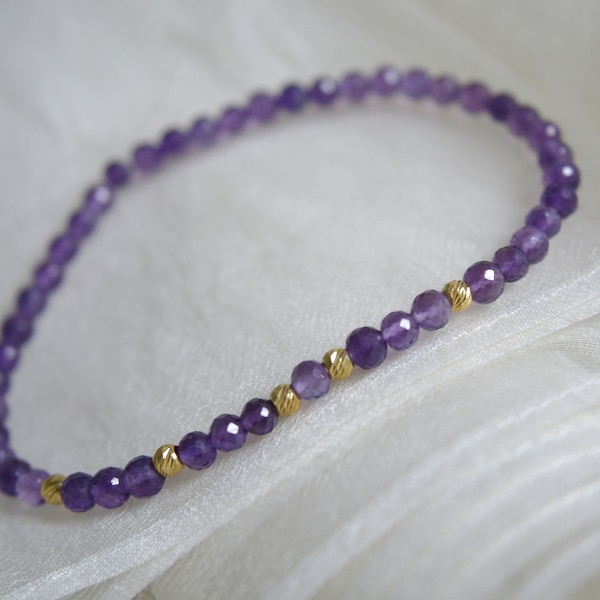 Armband mit Purpur Afrika Amethyst  kugeln facettiert