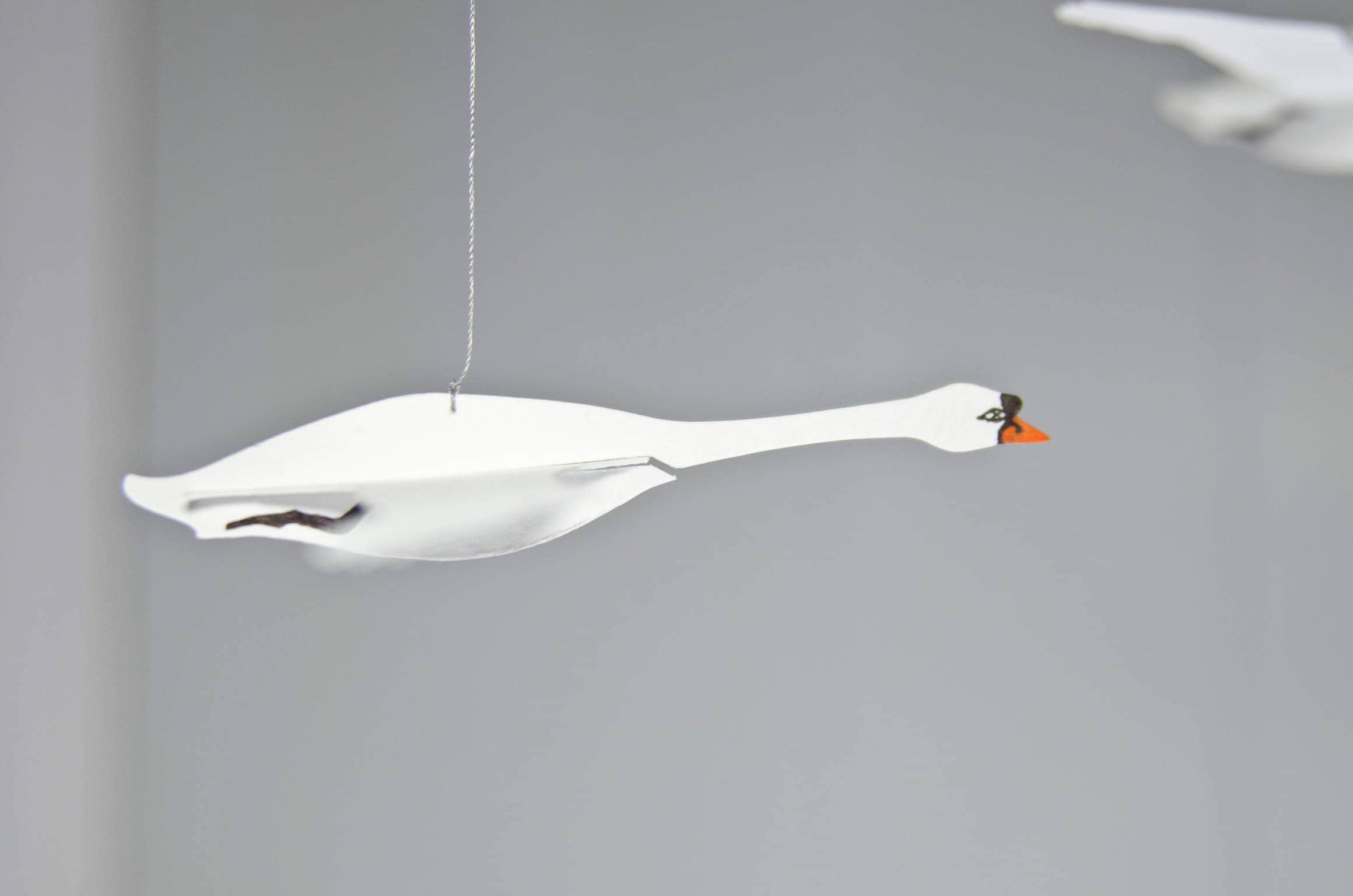 Swan mobile, paper art