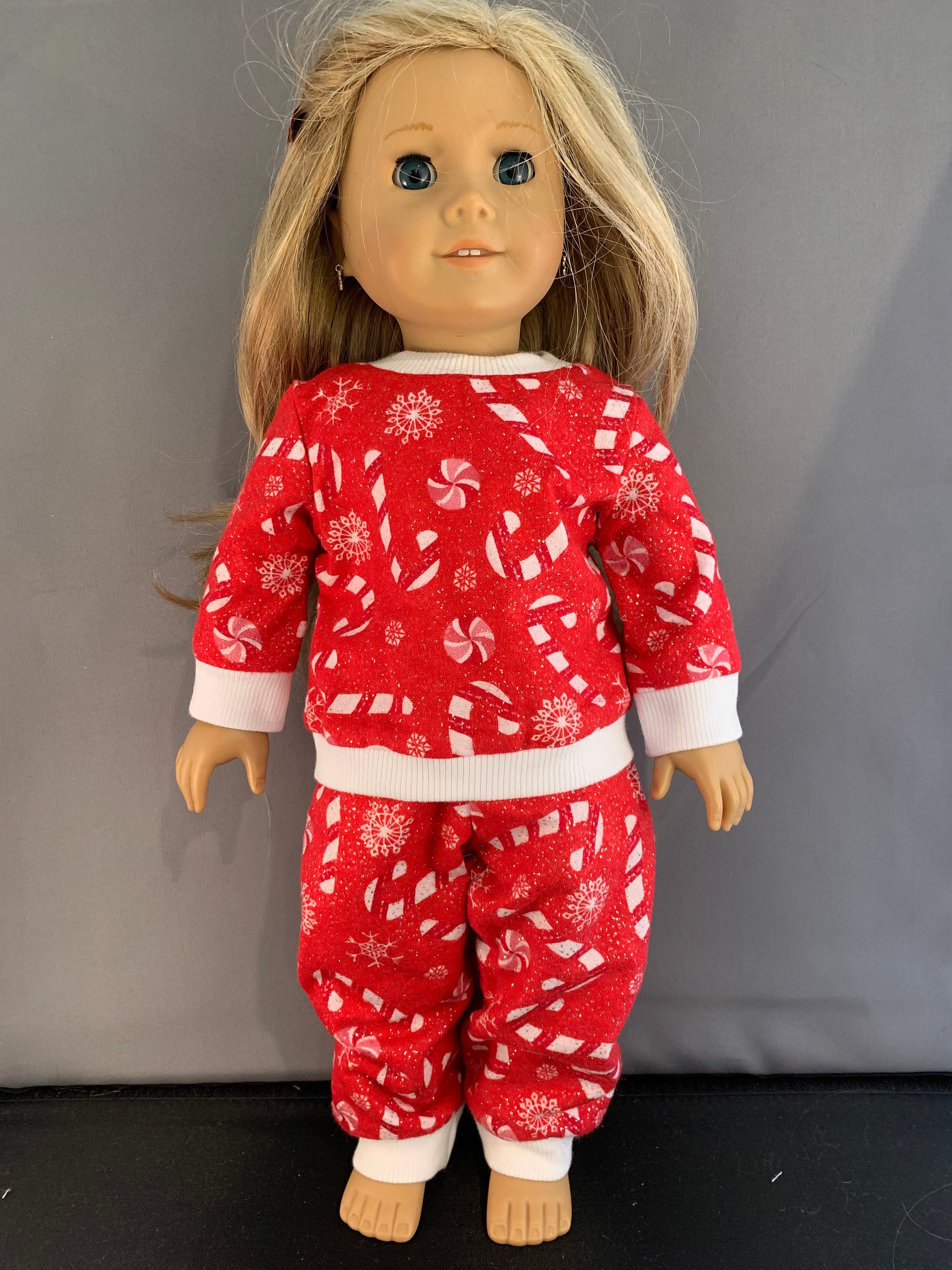 Flannel Christmas pajamas for 18 American Girl doll Etsy