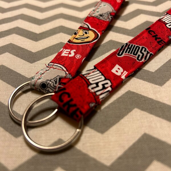 FREE SHIPPING Ohio State Buckeye Key Fob Lanyard/Wristlet