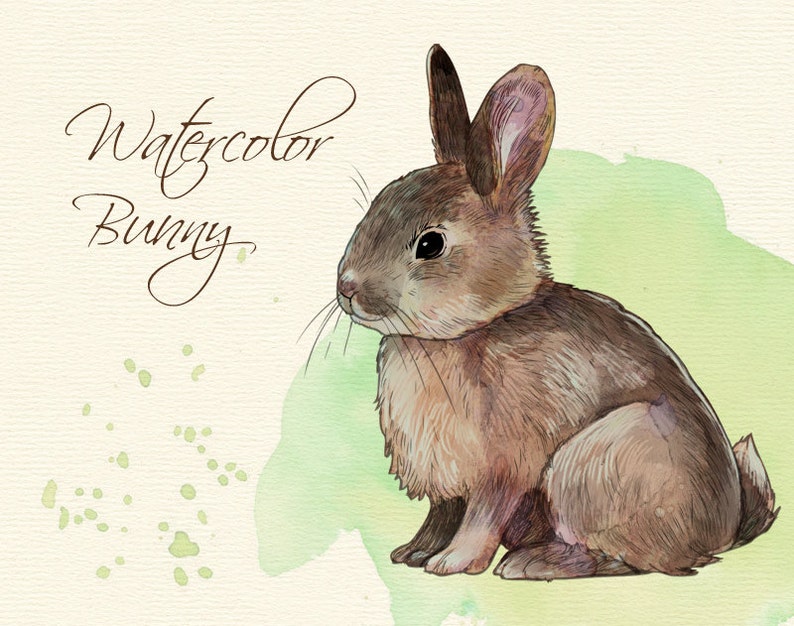 printable bunny Easter bunny clipart Watercolor bunny clip art cute bunny clipart watercolor bunny clipart bunny illustration