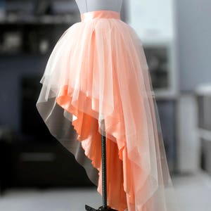 Tulle Wedding Skirt High Low Ball Gown Skirt Blush Layered Skirt Peach Tutu Prom Dress Separate Formal Taffeta Skirt Bridesmaid s Skirt Etsy