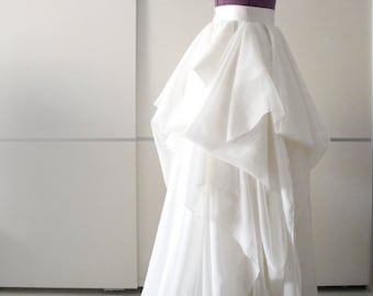 Ivory Draped Wedding Skirt: Soft Bridal Gown Separate, Custom Made