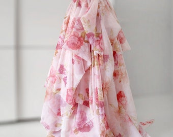 Floral wedding skirt Draped bridal skirt Blush bridal skirt Bridal gown separate Layered skirt Full skirt Custom skirt Ceremony dress skirt