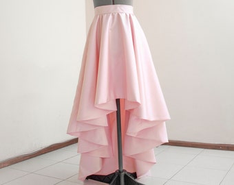 Blush Taffeta High Low Skirt: Made to Measure Wedding Cocktail