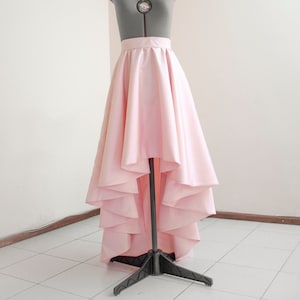 Blush wedding skirt High low taffeta skirt Asymmetrical skirt Cocktail skirt Pale bridal skirt A line skirt Made to measure Maxi skirt