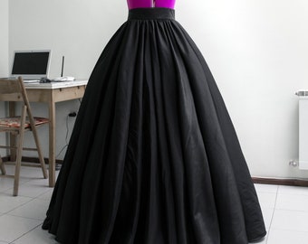 Ball gown skirt Long taffeta skirt Black ball skirt Formal skirt Full skirt Black gown Circle skirt Made to measure Long prom skirt