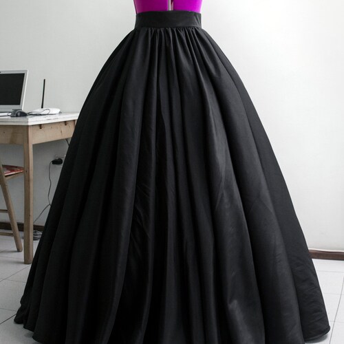 Ball Gown Skirt Long Taffeta Skirt Black Ball Skirt Formal - Etsy