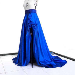 Slit satin skirt Royal blue skirt Long ball skirt Maxi skirt Royal blue gown Draped skirt Made to measure Prom skirt Custom formal skirt