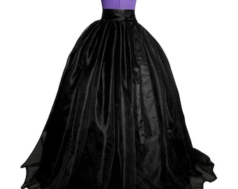 Black Organza Ball Gown Skirt: Custom Satin Wedding Skirt