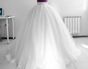 Wedding skirt Bridal skirt Maxi tulle skirt Layered skirt Full skirt Ball gown Flowing skirt Veil overlay Layered skirt Made to measure