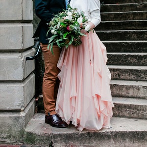 Blush Draped Wedding Skirt Flowing Bridal Separates for Ceremony or Photoshoot Wedding Gown Skirt