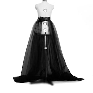 Black detachable tulle skirt top