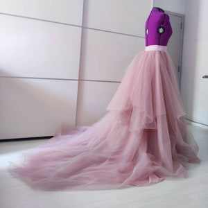 Dusty rose tulle skirt Wedding train Layered skirt Full dress Made to measure Draped skirt Bridal gown separate Puffy skirt Photo session