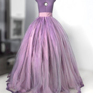 Purple organza ball skirt Full wedding gown Bridal gown Puffball skirt Crinoline Taffeta maxi skirt Lace skirt Princess gown Organza gown