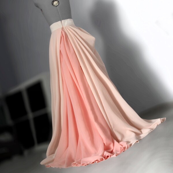 Chiffon Raw Draped Skirt main image 0