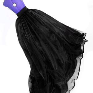 Black organza skirt with cathedral train Full skirt Satin ball gown Crinoline Wedding gown Prom skirt Bridal skirt Formal Made to measure
