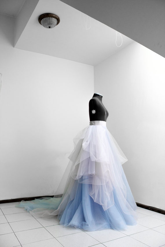 tulle wedding skirt with train