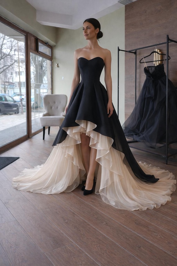 designer high low dresses Adora Design 3322 Ruffled High-Low Off-Shoulder Lace Prom Dress