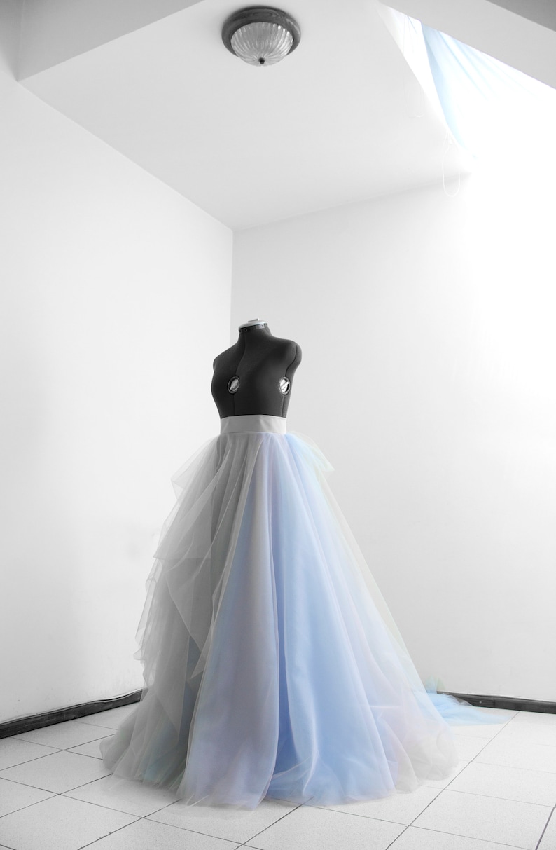 tulle wedding skirt with train