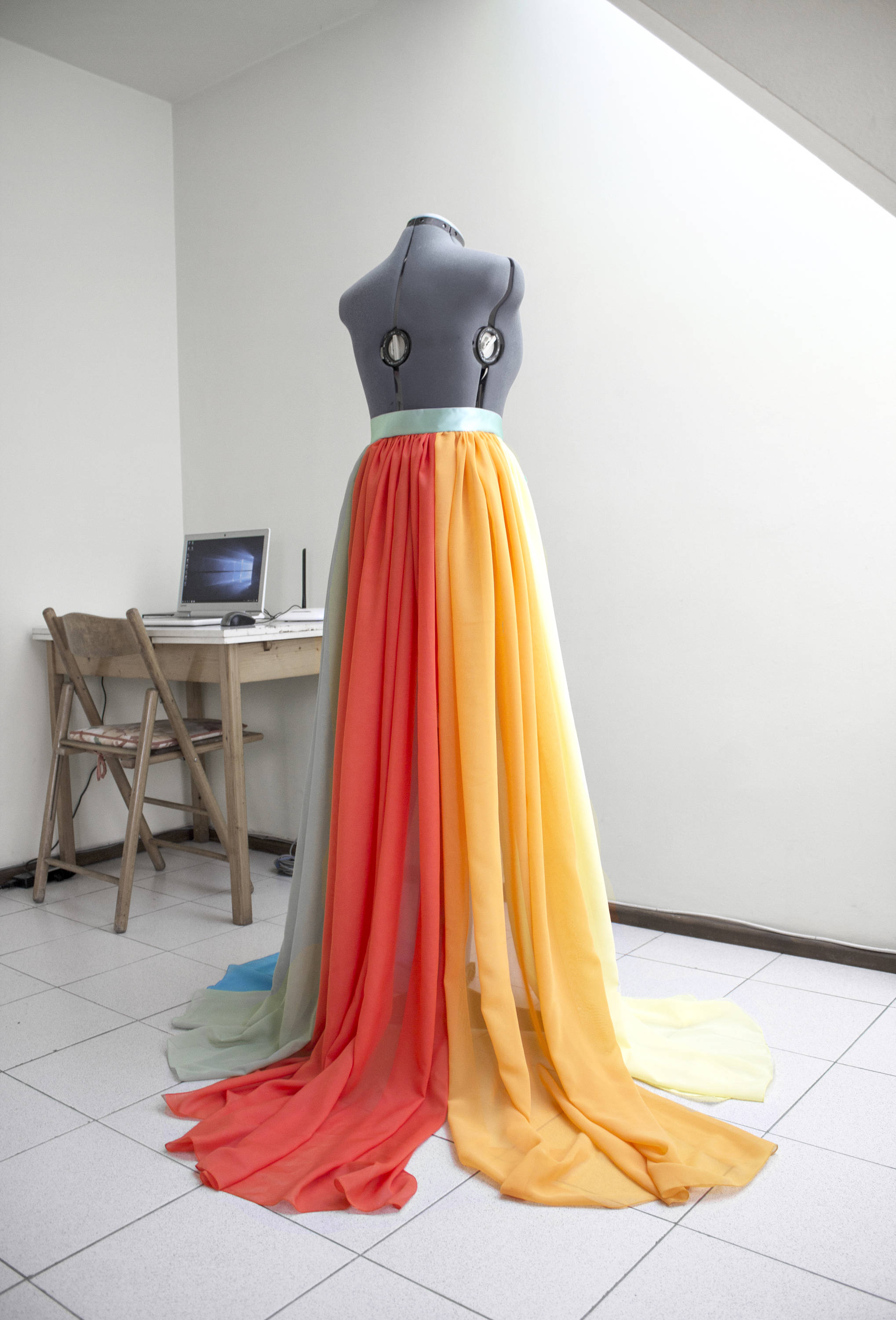 Chiffon rainbow skirt deals