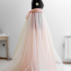 Pale wedding skirt Blush bridal skirt Ivory overskirt Long circle skirt Full layered skirt Boho wedding skirt Custom skirt Formal gown
