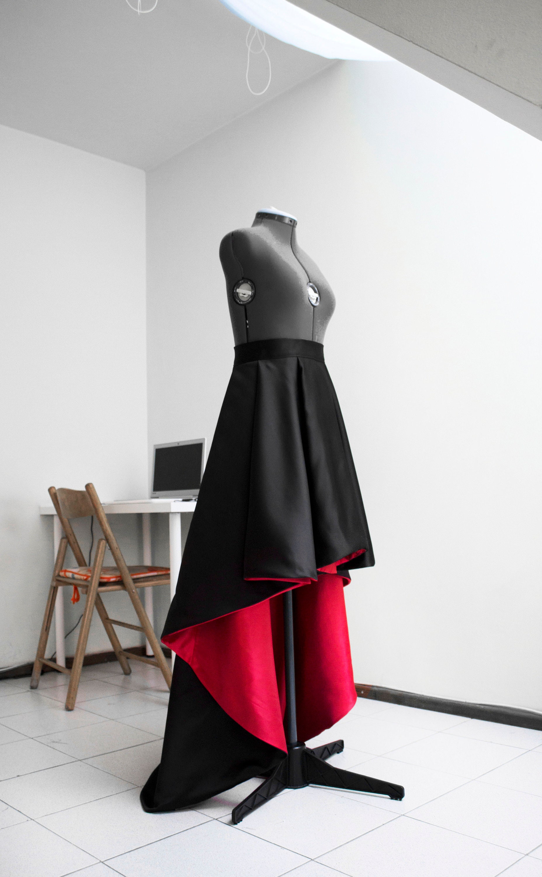 red and black high low prom dress Black and Red Flower Mermaid Long Corset Prom Dress with Slit