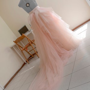 Blush wedding skirt Ombre tulle skirt Long skirt train Full skirt Ceremony dress Photo session skirt Draped skirt Tutu Bridal gown separate