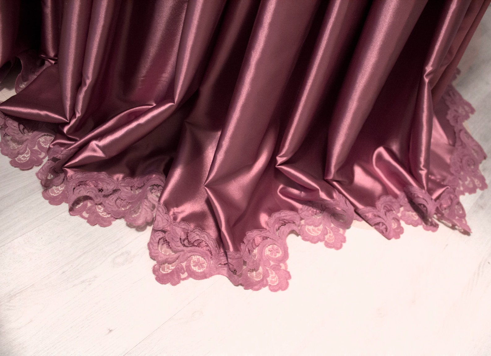 Dusty Rose Satin Skirt Pleated Skirt Lace Skirt Ball Gown | Etsy
