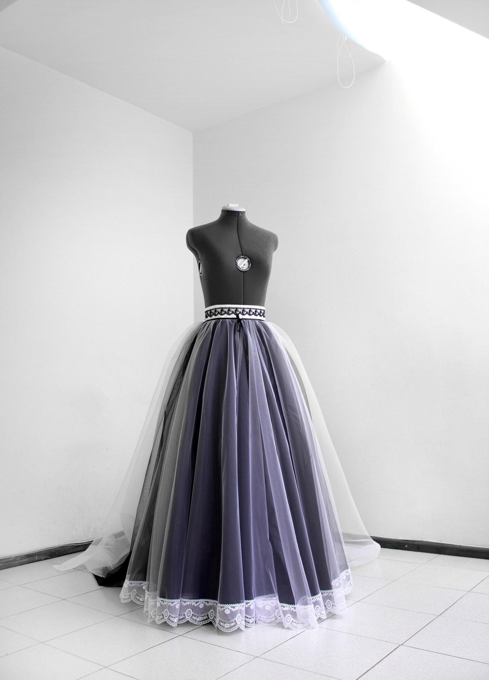 Black and White Wedding Skirt Lace Bridal Skirt Tulle Skirt Etsy