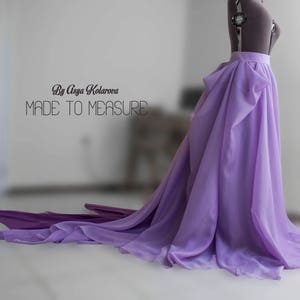 Purple Wedding Skirt Train: Multi Color Draped Bridal Gown Separate