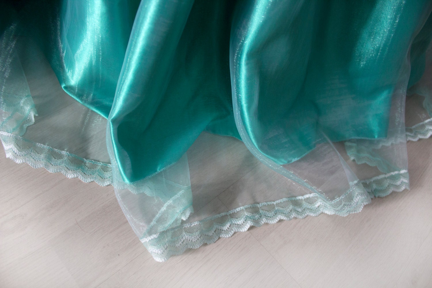 Teal Organza Skirt Blue Wedding Gown Full Satin Skirt Bridal - Etsy
