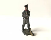 Britains Lead Toy Soldiers Civilian Man with Broom Train Scenes