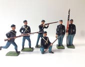 Vintage Britains Toy Soldiers Set 2059 Union Infantry Civil War with Flag-bearer and Bugler