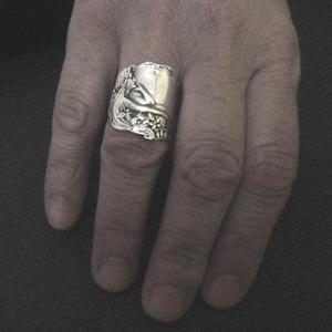 Custom-made Art Nouveau statement ring, Solid 925 Sterling Silver, Handmade Jewelry, Belle Époque Ladies' Ring, Romantic Nymph image 5