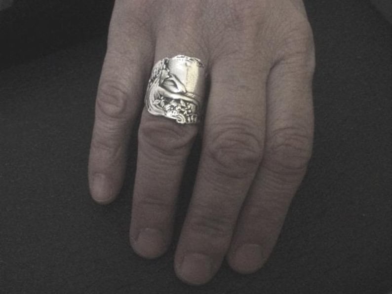 Custom-made Art Nouveau statement ring, Solid 925 Sterling Silver, Handmade Jewelry, Belle Époque Ladies' Ring, Romantic Nymph image 5