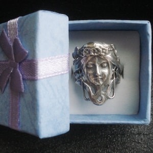 Custom Made Art Nouveau Ring in Solid 925 Sterling Silver, Alliance for Love, Celtic Mother Ring, Modernist Nymph Ring