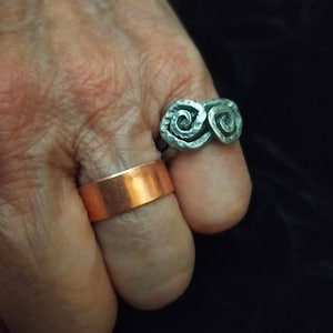 Recycled aluminum spiral ring, Handmade jewelry, Silver boho ring, Lightweight ring, Custom made ring, Anniversary gift