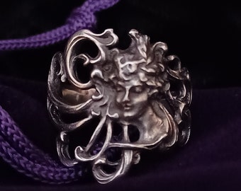 Art Nouveau ring, Belle Époque jewelry, Custom made in solid 925 Sterling Silver, Elven fairy ring, Modernist design, Jugendstil ring