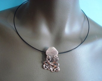 Cthulhu vs Kraken, Handmade jewelry, Octopus pendant with choker, Pet octopus, Original gift, Gift eternal friendship