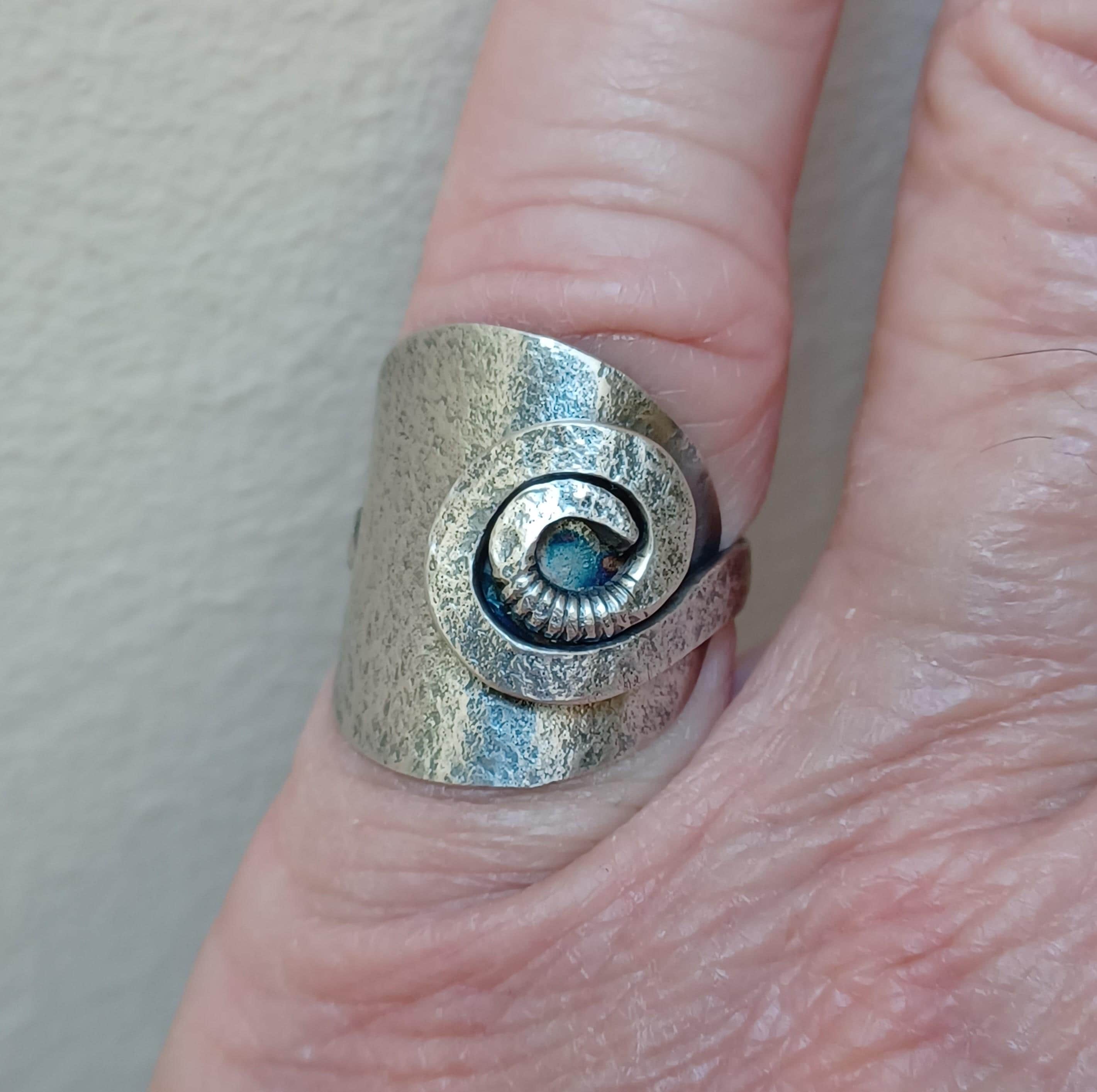 Organic Coffee Ring, Gift of Love, Adjustable Spiral Coffee Ring