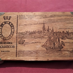 Personalized cigar box, Locket, Secret box, Vintage wooden jewelry box, Memoy box, Recycling cigar box, Jewelry box, Delicatessen