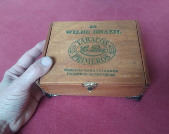 Vintage Wooden Jewelry Box, Time Box, Personalized Cigar Box, Handmade Friendship Gift, Treasure Chest, Chest for Secrets