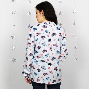 Erika Blouse blouse with long sleeves and bow, Lunar Moths print image 7