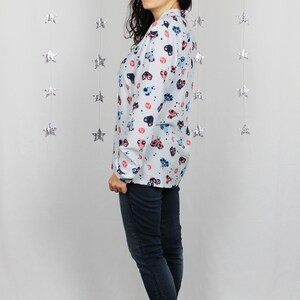 Erika Blouse blouse with long sleeves and bow, Lunar Moths print image 5